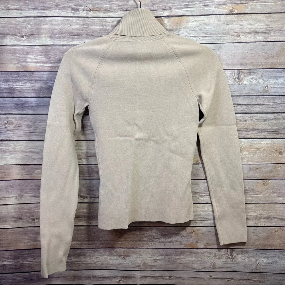 Nanushka Fah Cut-Out Knit Blush Turtleneck Top $495 Viscose Poly Mix Size XS
